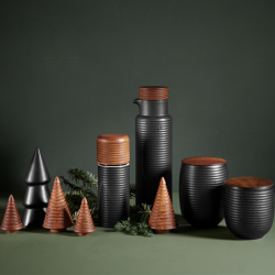 Deco Fir Tree Grooved 8,5cm Acacia - Wood Dark