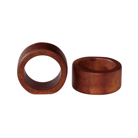 Set of 2 Napkin Rings Round - Wood
