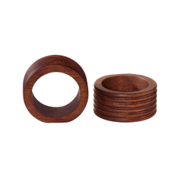 Conj. 2 Anéis para Guardanapo Redondo Riscas - Wood