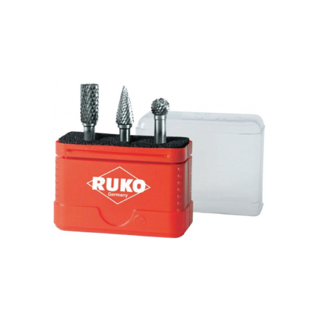 RUKO Set Of Tungsten Carbide Rotary Burrs in Mini-box