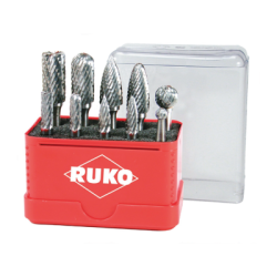 RUKO Set Of Tungsten Carbide Rotary Burrs in Mini-box