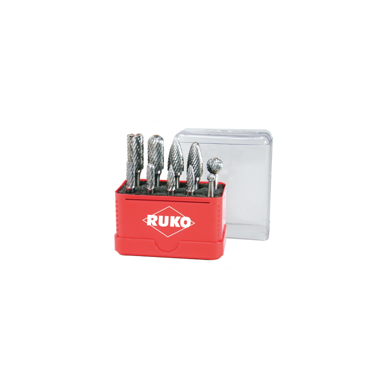 RUKO Set Of Tungsten Carbide Rotary Burrs in Mini-box
