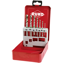 RUKO Set Of 7 Male To Open Machines Threads HSSS-Co 5 - Industrial Box