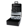 TERRAX by RUKO 19-Piece Set of Twist Drills DIN 338 Type N, HSS-R in Steel Case