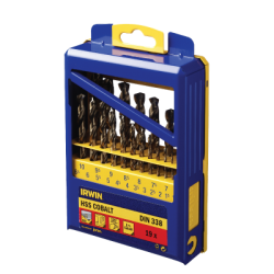 IRWIN Bits Set 19 pcs. HSS COBALT - DIN 338 1 mm a 10 mm (in 0,5 mm increments)