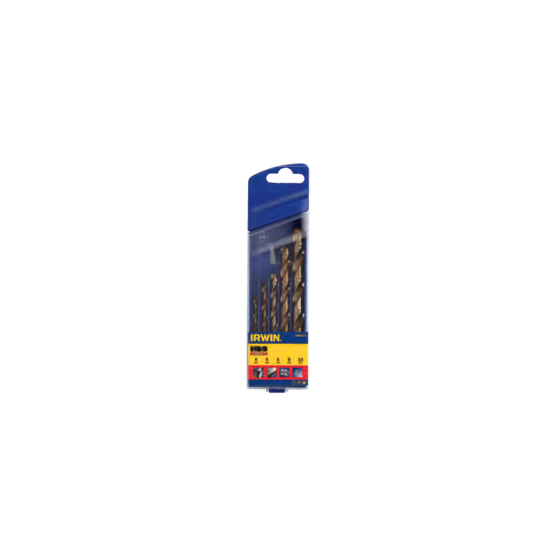 Juego de 15 Brocas HSS TITANIUM IRWIN 1,5 mm a 10 mm (en incrementos de 0,5 mm)