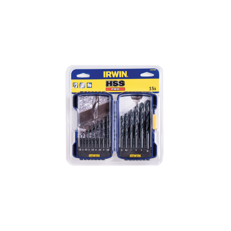 IRWIN Bits Set 15pcs. HSS PRO 1,5 mm to 10 mm