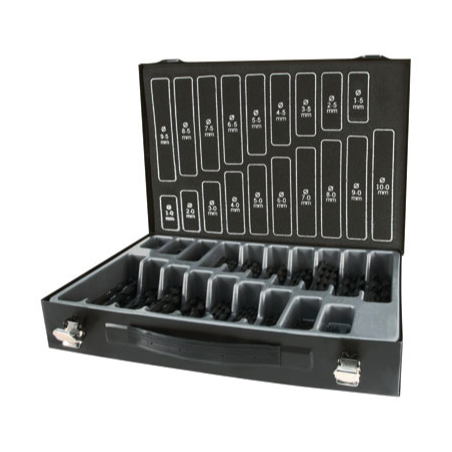 TERRAX by RUKO 170-Piece Set of Twist Drills DIN 338 Type N, HSS-R with Cross Sharpening in Box