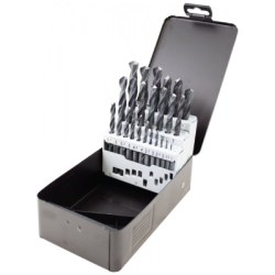 TERRAX by RUKO 25-Piece Set of Twist Drills DIN 338 Type N, HSS-G in Steel Case