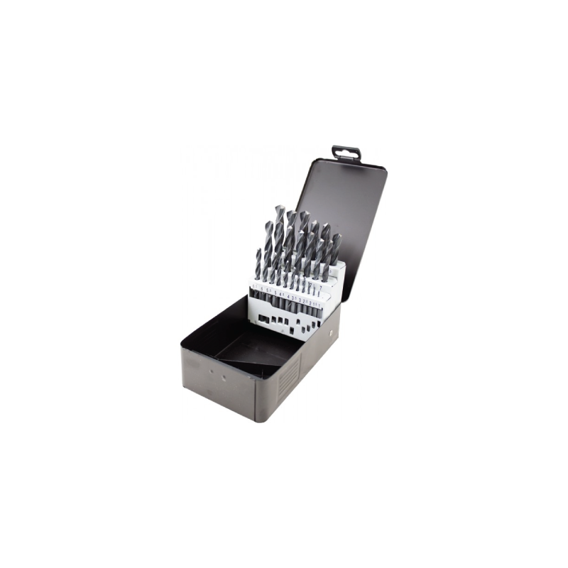 TERRAX by RUKO 25-Piece Set of Twist Drills DIN 338 Type N, HSS-G in Steel Case TERRAX by RUKO 25-Piece Set of Twist Drills DIN 338 Type N, HSS-G in Steel Case