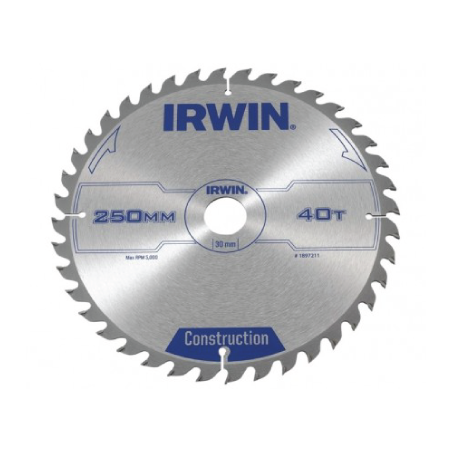 IRWIN Woodworking Series General Use Circular Saw Blades CSB Ø250mmx40T