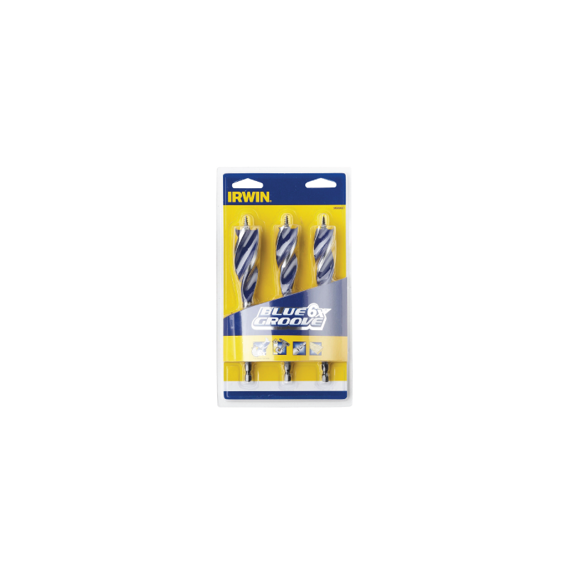 IRWIN 3 Bits Set BLUE GROOVE 6x 20 mm/22 mm/25 mm