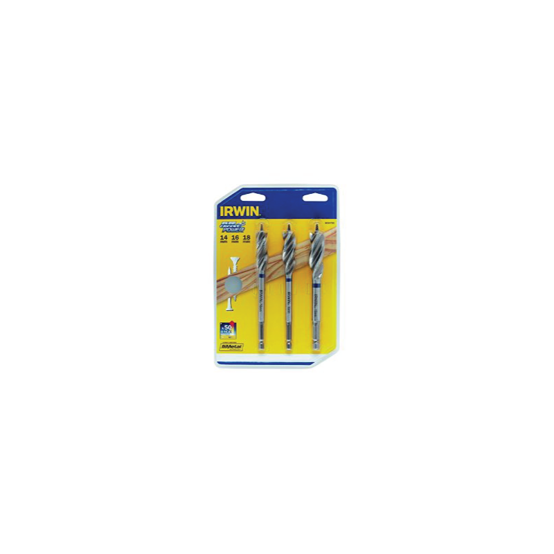Jogo de 3 Brocas para Madeira BLUE GROOVE POWER IRWIN Jogo de 3 Brocas para Madeira BLUE GROOVE POWER IRWIN