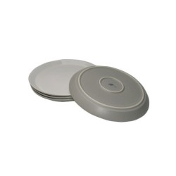 Set of 4 Dessert Plates - Tonale Light Grey