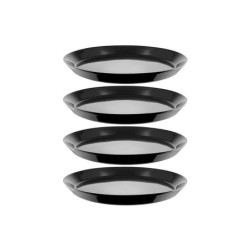 Set of 4 Flat Plates Black - Tonale