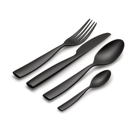 Cutlery Set 16 Pieces Black - Dressed en Plein Air