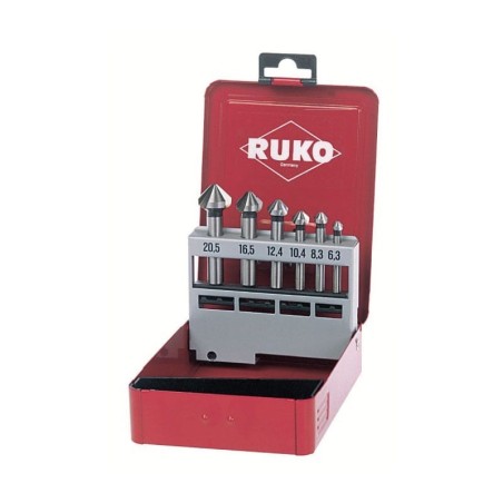 RUKO Taper And Deburring  Countersink Set DIN 335 Type C 90° HSS Aluminum - 6 pcs. (Ø 6,3 - 8,3 - 10,4 - 12,4 - 16,5 - 20,5 mm