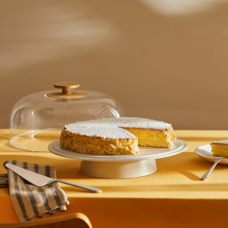 Prato para Bolo com Campânula Cinza - Mattina