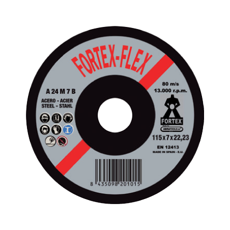 Disco de Desbaste Acero 125 x 7 x 22 mm FORTEX