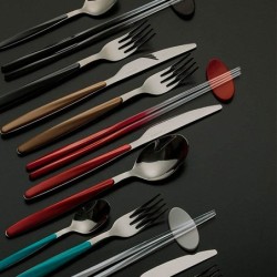 24-Piece Cutlery Set Red - My Fusion