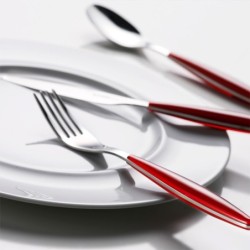 24-Piece Cutlery Set Red - My Fusion