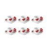 Set of 6 Espresso Cups Red - Love