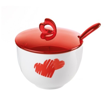Açucareiro com Colher Vermelho - Love