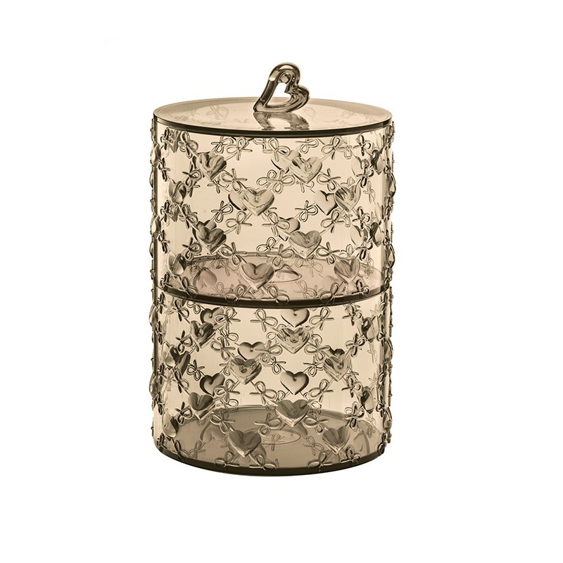 Set of 2 Stackable Containers Sand - Love