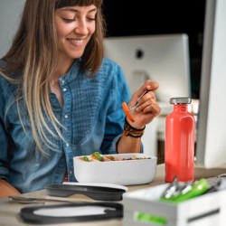 Lunch Box Set With Cutlery White - Store&Go