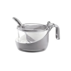 Sugar Bowl with Teaspoon Grey - Grace