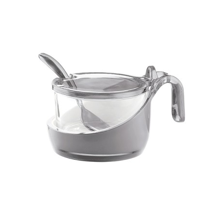 Sugar Bowl with Teaspoon Grey - Grace