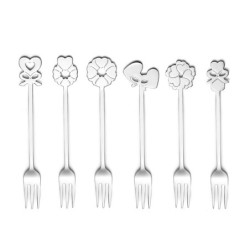 Set of 6 Dessert Forks - Love