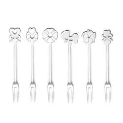 Set of 6 Cocktail Forks - Love