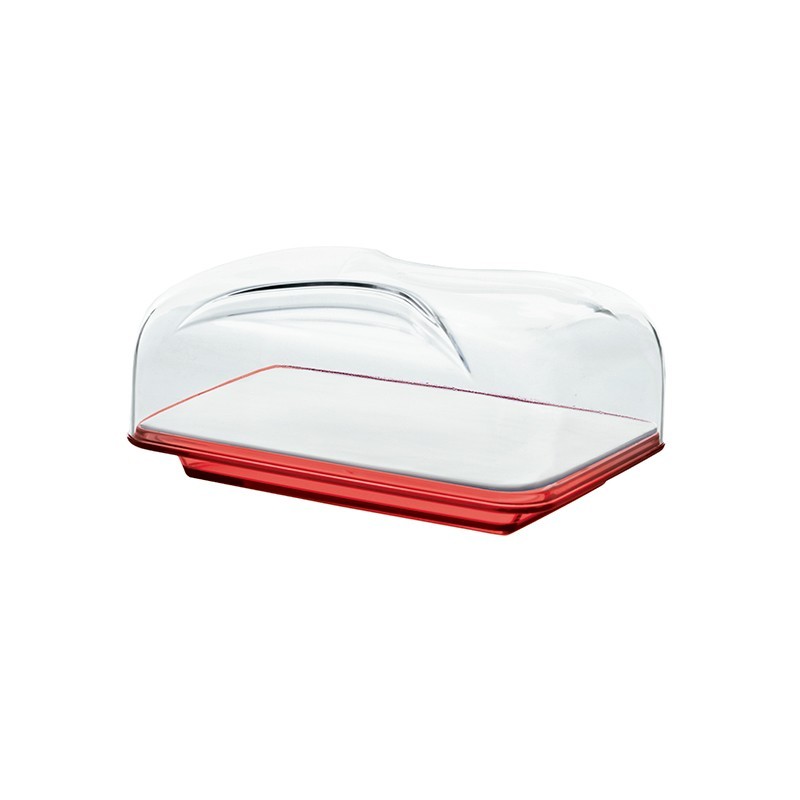 Rectangular Cheese Dish Red - Gocce