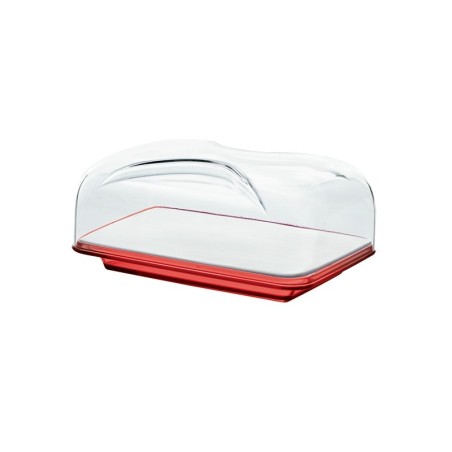 Rectangular Cheese Dish Red - Gocce