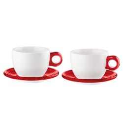 Set of 2 Breakfast Cups Red - Gocce