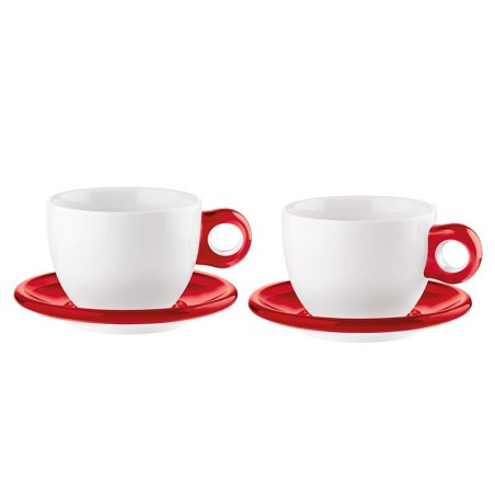 Set of 2 Breakfast Cups Red - Gocce