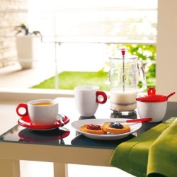 Set of 2 Breakfast Cups Red - Gocce