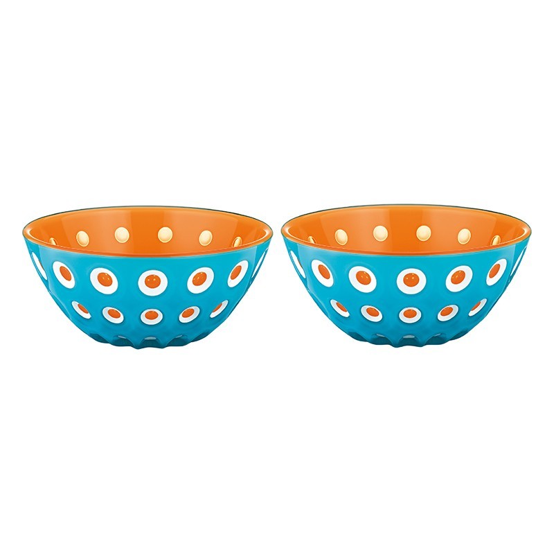 Set of 2 Bowls 12cm Blue/White/Orange - Le Murrine