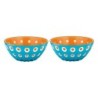 Set of 2 Bowls 12cm Blue/White/Orange - Le Murrine