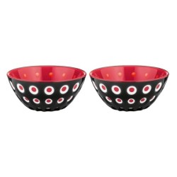 Set of 2 Bowls 12cm Black/White/Red - Le Murrine