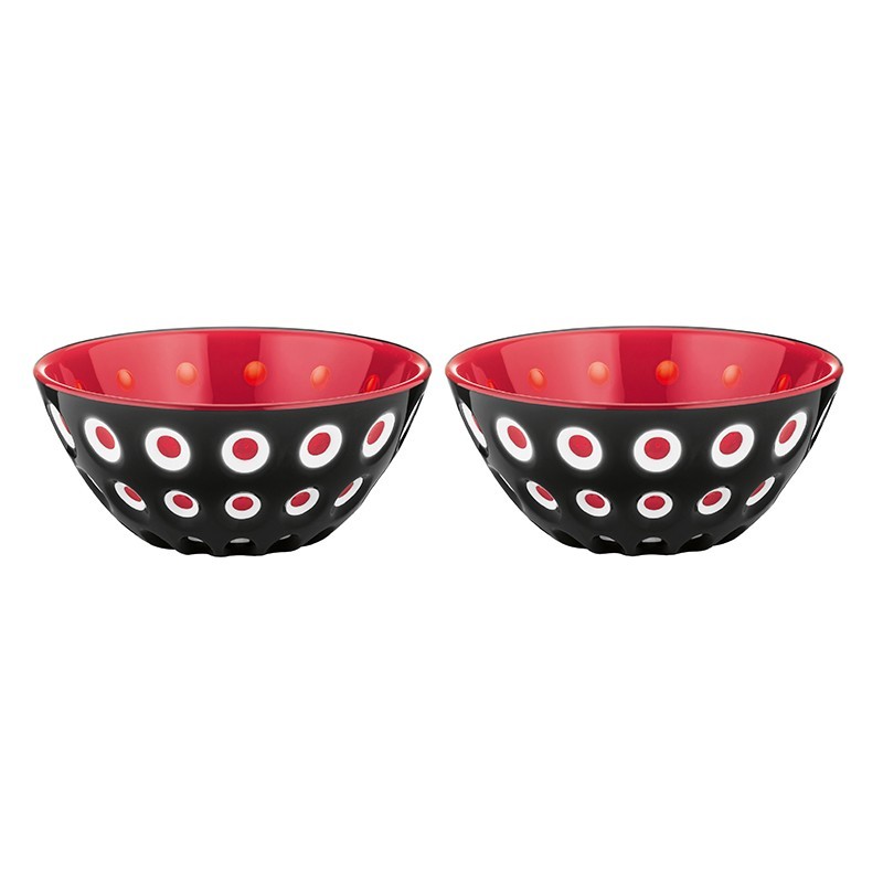 Set of 2 Bowls 12cm Black/White/Red - Le Murrine