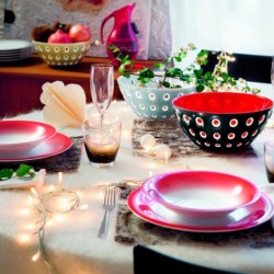 Set of 2 Bowls 12cm Black/White/Red - Le Murrine