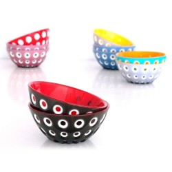 Set of 2 Bowls 12cm Black/White/Red - Le Murrine