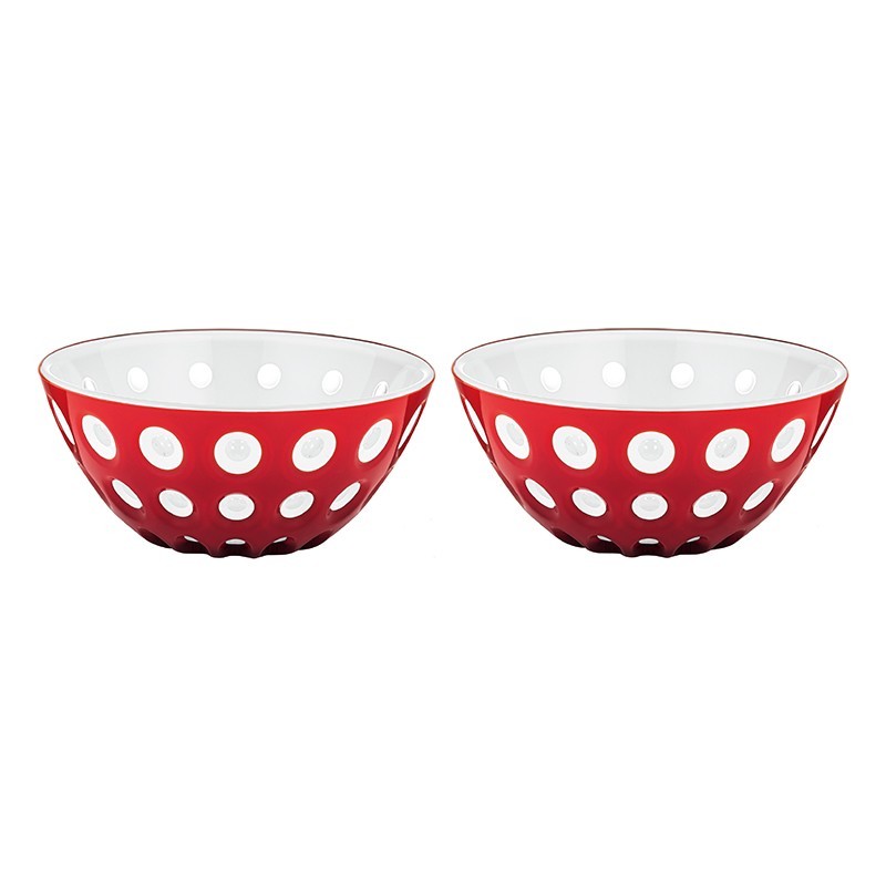 Set of 2 Bowls 12cm White/Red - Le Murrine