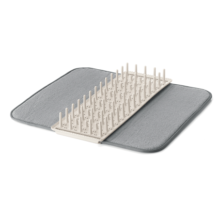 Escorredor de Pratos com Tapete Branco Leite - Dry&Safe