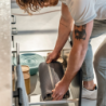 Escorredor de Pratos com Tapete Branco Leite - Dry&Safe