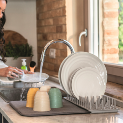 Dish Drainer with Mat Grey - Dry&Safe