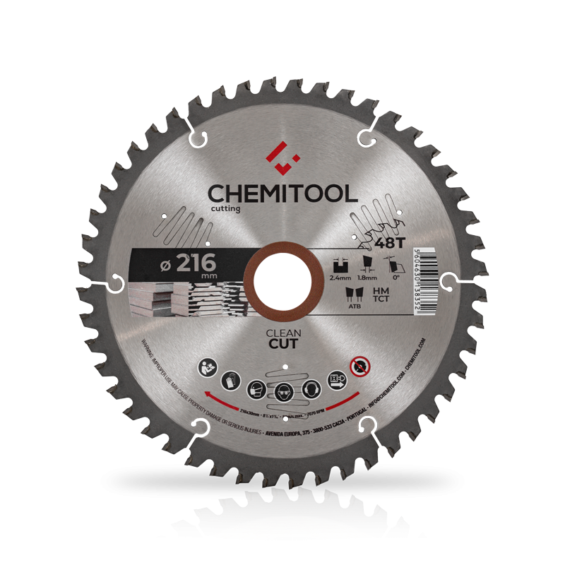 Disco Pastilhado Para Madeira Dura/MDF Ø216X30 Z4 CHEMITOOL CUTTING Disco Pastilhado Para Madeira Dura/MDF Ø216X30 Z4 CHEMITOOL CUTTING