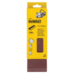 3 Bandas De Lija 75mm x 533mm DeWalt G100